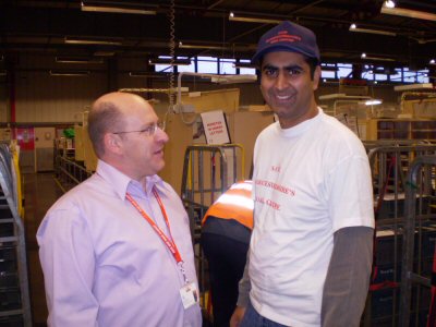 Parmjit Dhanda MP with Mail Centre Manager Peter Wilson